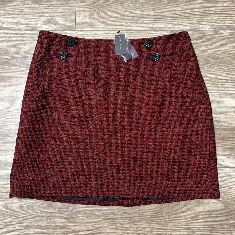 NWT The Limited Women’s Red Short Length Pencil Lined Slit Skirt Size 10 (A03)